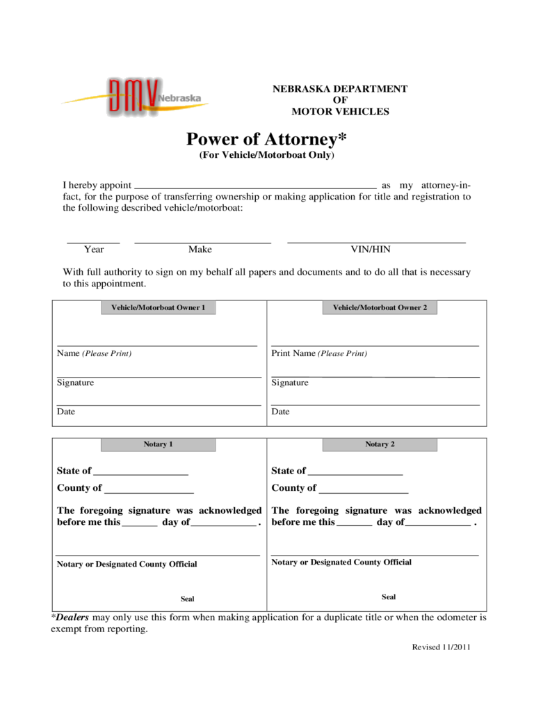 Nebraska Power Of Attorney Form Free Templates In PDF 