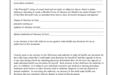 Ohio Durable Power Of Attorney For Health Care Will To