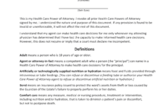 Ohio Health Care Power Of Attorney Fillable PDF Free