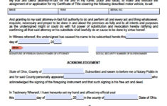 Ohio Vehicle Power Of Attorney Form Power Of Attorney