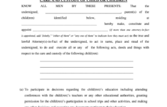 Power Of Attorney Form For Minor Child Texas Fill Out
