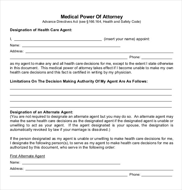 Power Of Attorney Templates 10 Free Word PDF Documents 