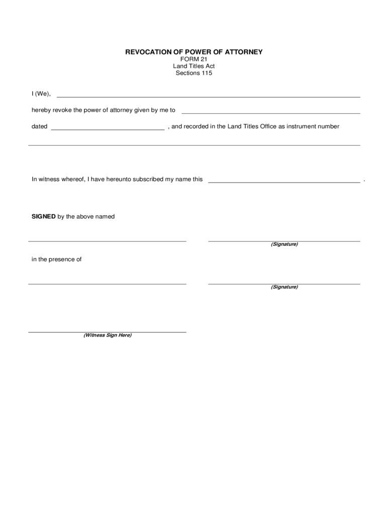 Revocation Of Power Of Attorney Form 17 Free Templates 