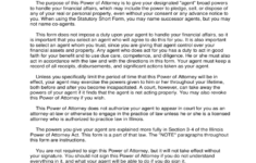 Statutory Short Form Power Of Attorney For Property