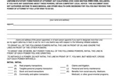 Uniform Statutory Form Power Of Attorney State Of