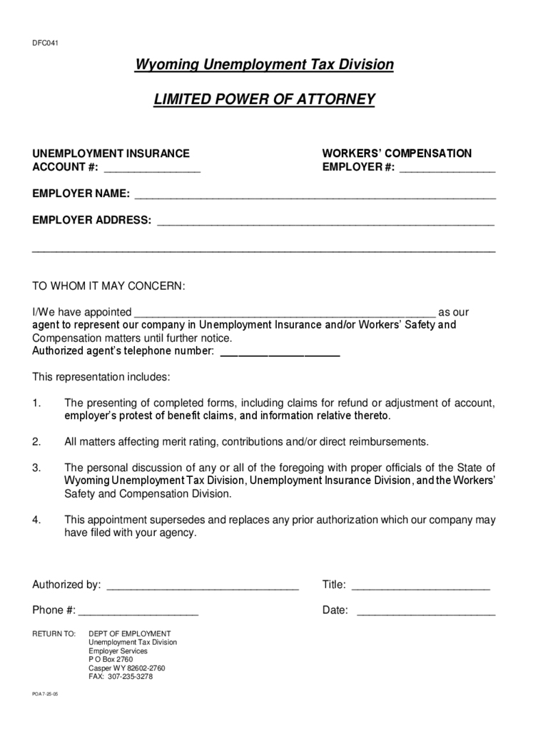 Wyoming Power Of Attorney Form Free Templates In PDF 